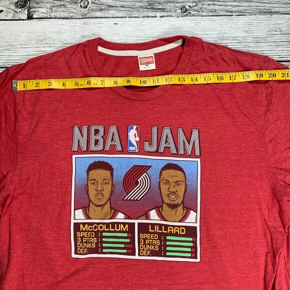 Homage NBA Jam T Shirt Damian Lillard CJ McCollum Portland Trail Blazers - Picture 6 of 8